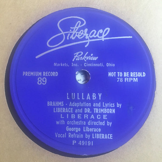 Liberace : Dark Eyes / Lullaby (Shellac, 10", Promo)