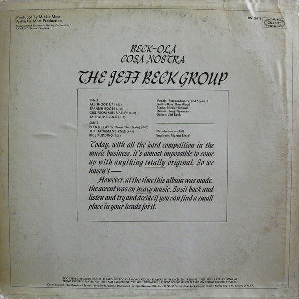 The Jeff Beck Group* : Beck-Ola (LP, Album)