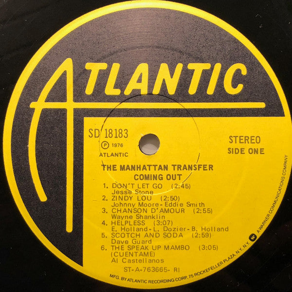 The Manhattan Transfer : Coming Out (LP, Album, PRC)