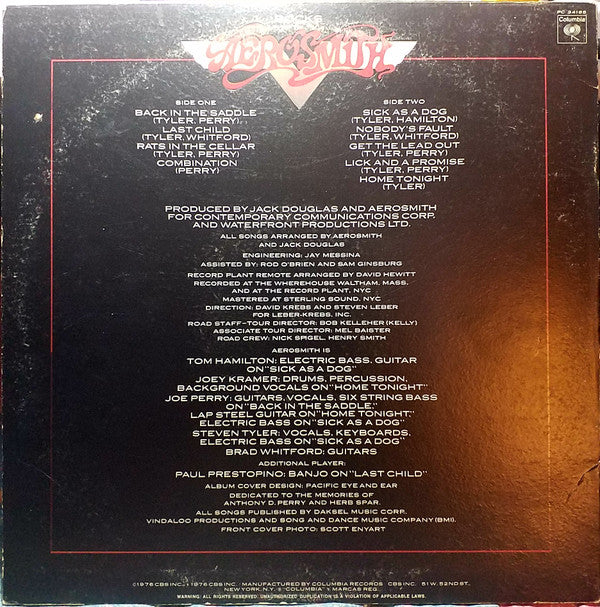 Aerosmith : Rocks (LP, Album, Pit)