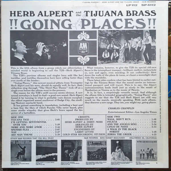 Herb Alpert And The Tijuana Brass* : !!Going Places!! (LP, Album, Ter)