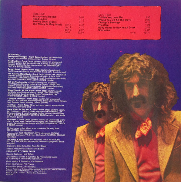 Frank Zappa : Chunga's Revenge (LP, Album, RE, Gat)