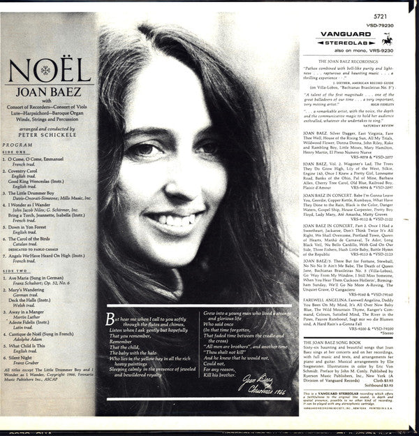 Joan Baez : Noël (LP, Album, RE)