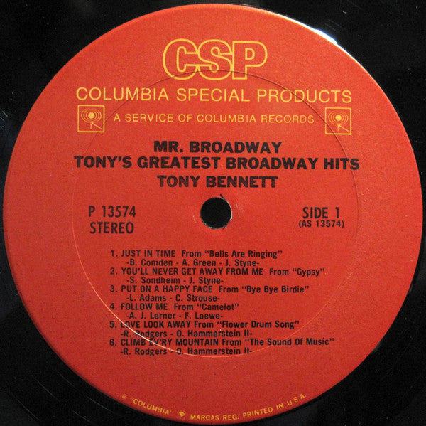 Tony Bennett : Mr. Broadway (Tony's Greatest Broadway Hits) (LP, Comp, Mono, RE)