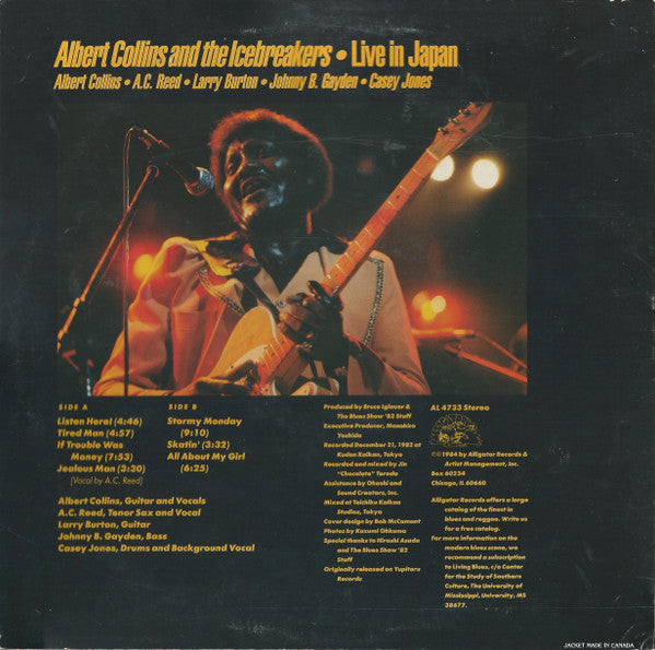 Albert Collins And The Icebreakers : Live In Japan (LP, Album, RE, Hub)