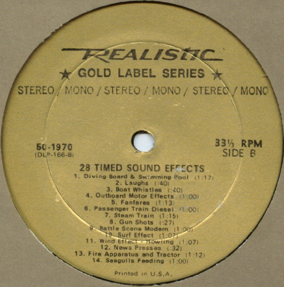 No Artist : 28 Timed Sound Effects (LP, Mono)