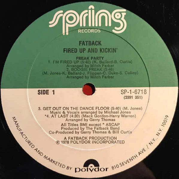 Fatback* : Fired Up 'N' Kickin' (LP, Album, All)