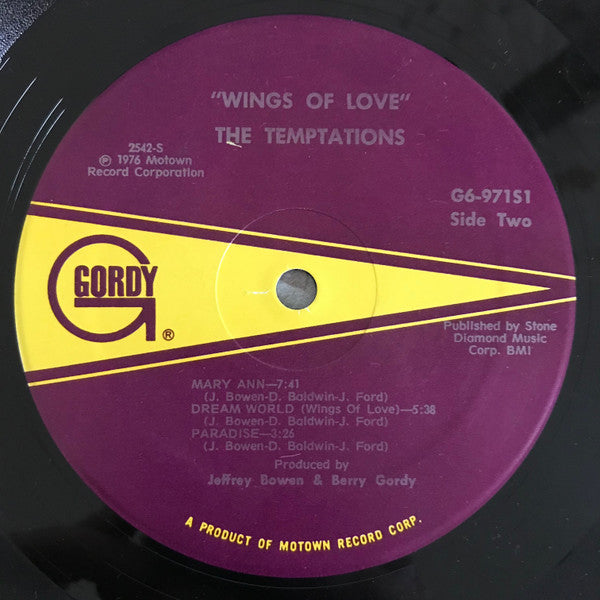 The Temptations : Wings Of Love (LP, Album, Mon)