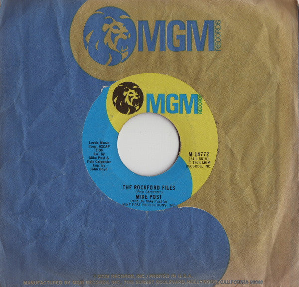 Mike Post : The Rockford Files (7", Single, Styrene, All)