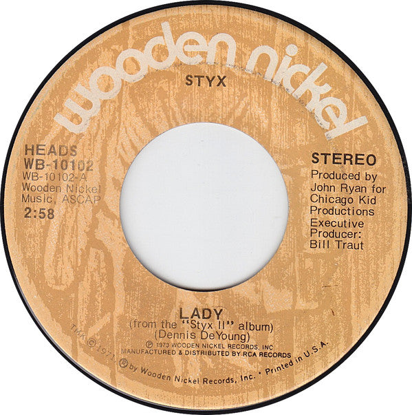 Styx : Lady (7", Single, Ind)