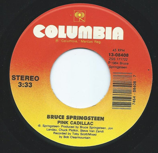 Bruce Springsteen : Dancing In The Dark / Pink Cadillac (7", RE)