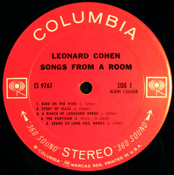 Leonard Cohen : Songs From A Room (LP, Album, Pit)