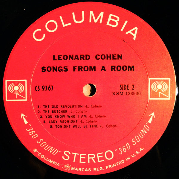 Leonard Cohen : Songs From A Room (LP, Album, Pit)