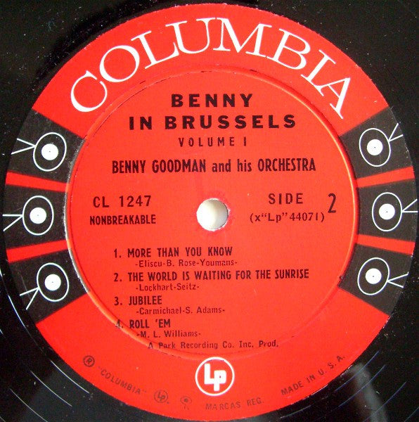 Benny Goodman And His Orchestra : Benny In Brussels Volume 1 (LP, Album, Mono)