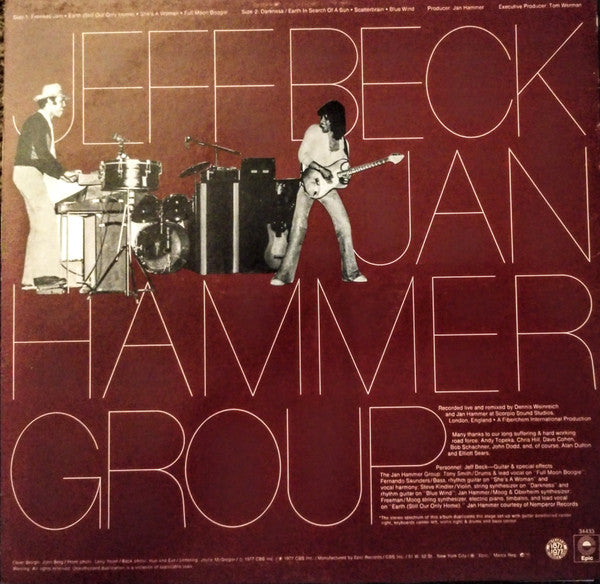 Jeff Beck With The Jan Hammer Group : Live (LP, Album, Pit)