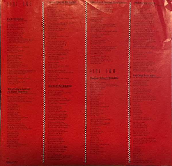 Bon Jovi : Slippery When Wet (LP, Album, 49 )