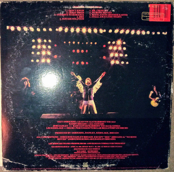 Ozzy Osbourne : Blizzard Of Ozz (LP, Album, Pit)
