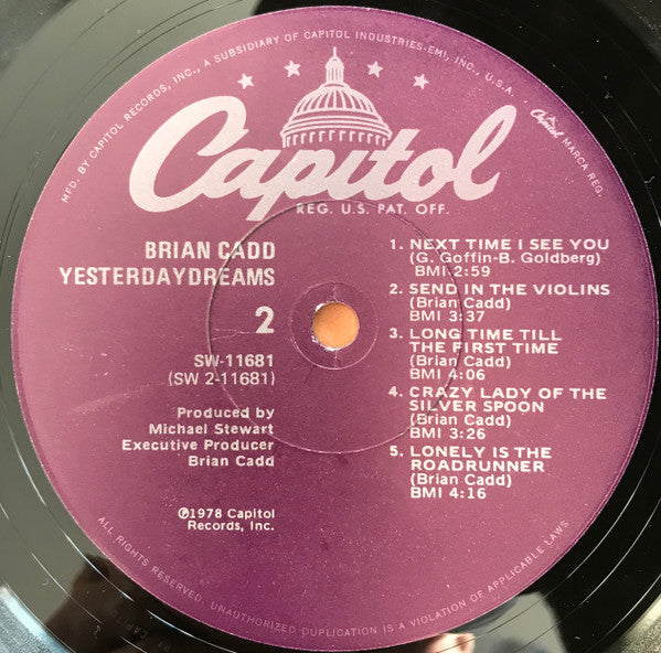 Brian Cadd : Yesterdaydreams (LP, Album, Los)