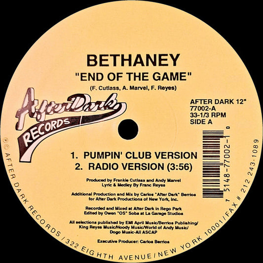 Bethaney : End Of The Game (12")