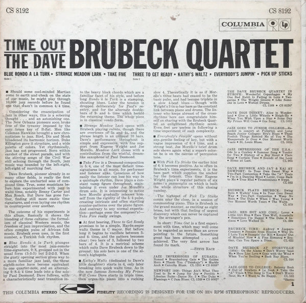 The Dave Brubeck Quartet : Time Out (LP, Album, RE, Pit)