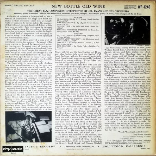 Gil Evans Orchestra* Featuring Julian "Cannonball" Adderly* : New Bottle Old Wine (LP, Album, Mono, M/Print)