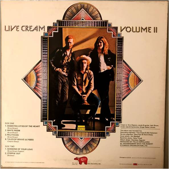 Cream (2) : Live Cream Vol. II (LP, Album, RE)