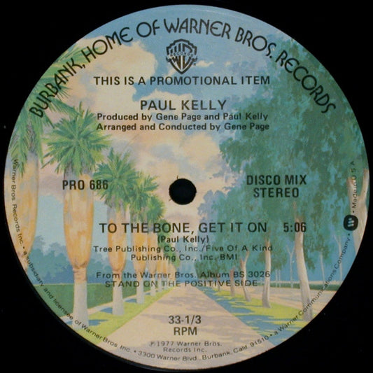 Paul Kelly (3) : To The Bone, Get It On (12", Promo)
