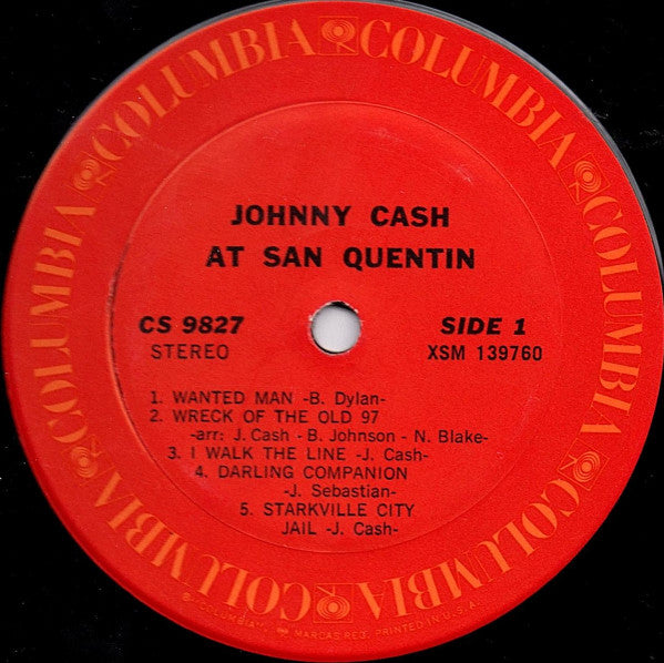 Johnny Cash : Johnny Cash At San Quentin (LP, Album, RE, Ter)