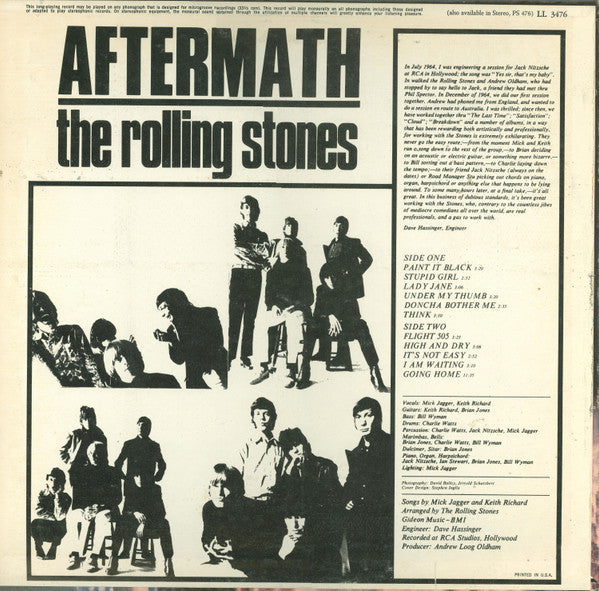The Rolling Stones : Aftermath (LP, Album, Mono)