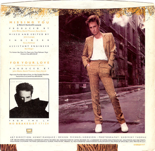 John Waite : Missing You (7", Single, Win)