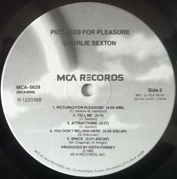 Charlie Sexton : Pictures For Pleasure (LP, Album, Club)