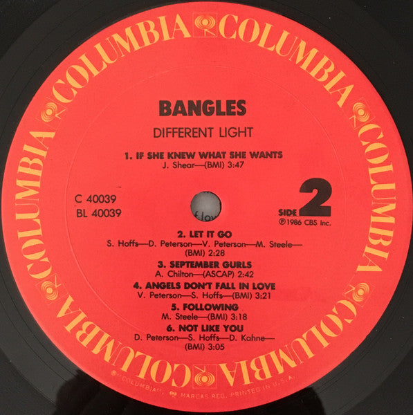Bangles : Different Light (LP, Album, Pit)