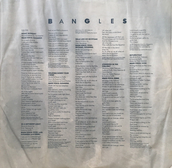 Bangles : Different Light (LP, Album, Pit)