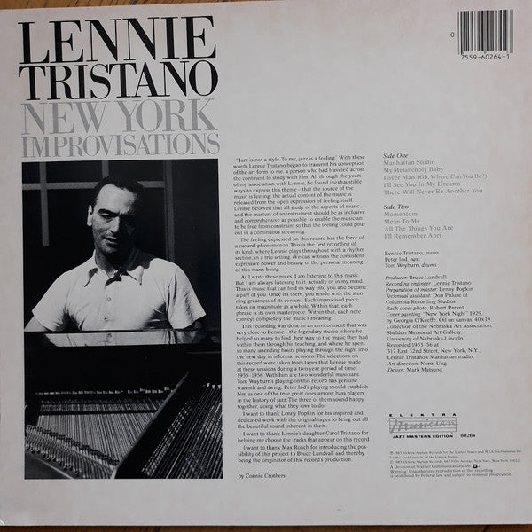 Lennie Tristano : New York Improvisations (LP, Album)