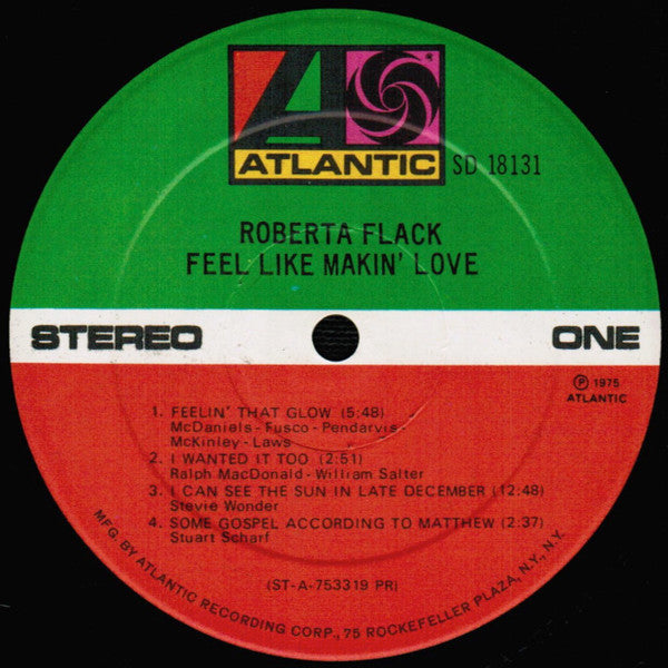 Roberta Flack : Feel Like Makin' Love (LP, Album, PR-)