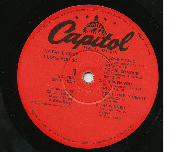 Natalie Cole : I Love You So (LP, Album)