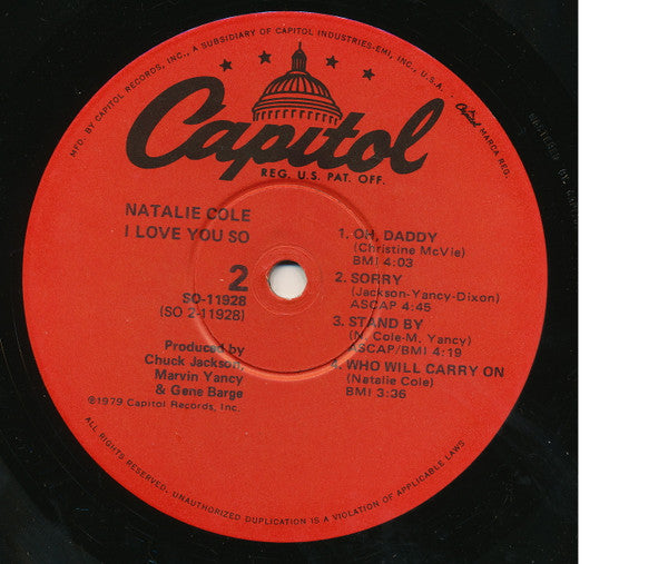 Natalie Cole : I Love You So (LP, Album)
