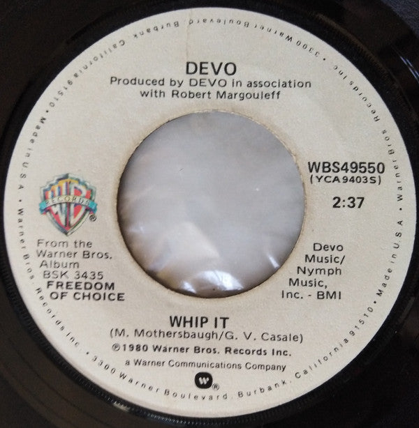 Devo : Whip It / Turn Around (7", Single, Win)