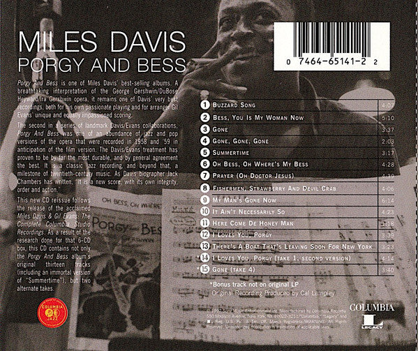 Miles Davis : Porgy And Bess (CD, Album, RE, RM)