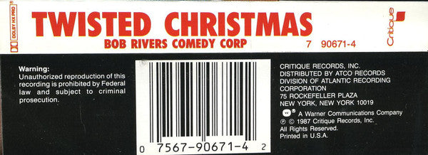 Bob Rivers Comedy Corp : Twisted Christmas (Cass, Album)