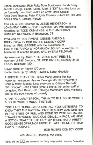 Bob Rivers Comedy Corp : Twisted Christmas (Cass, Album)