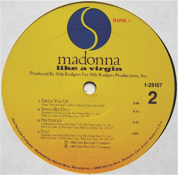 Madonna : Like A Virgin (LP, Album, Spe)