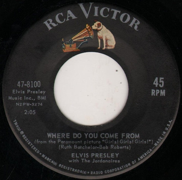 Elvis Presley With The Jordanaires : Return To Sender / Where Do You Come From (7", Single, Ind)