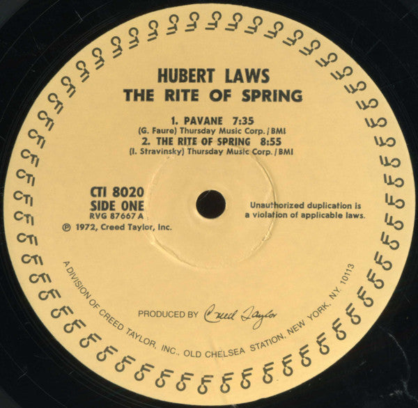 Hubert Laws : The Rite Of Spring (LP, Album, RE)