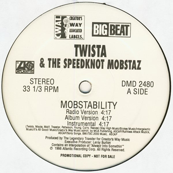 Twista & The Speedknot Mobstaz* : Mobstability / Crook County (Bone Crusher Mix) (12", Promo)