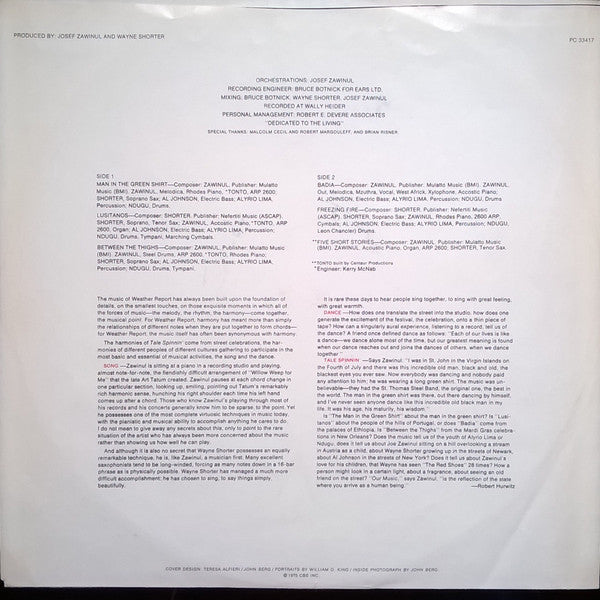 Weather Report : Tale Spinnin' (LP, Album, Ter)