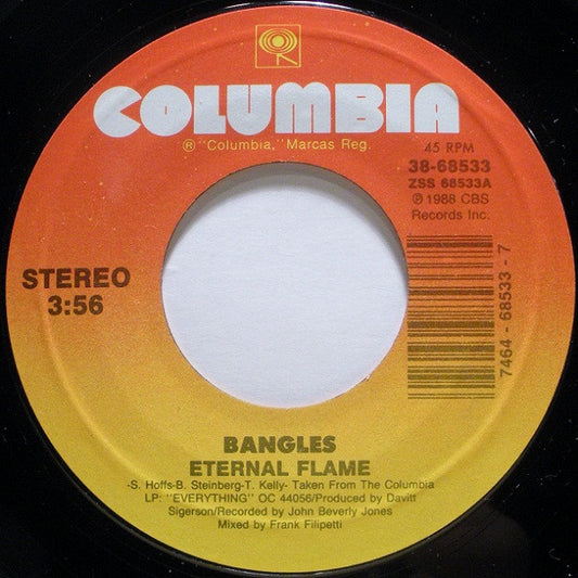 Bangles : Eternal Flame (7", Single, Styrene, Car)