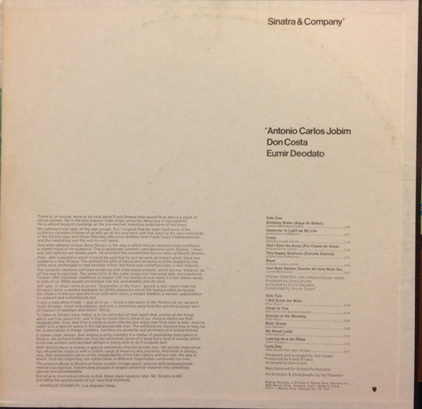 Frank Sinatra : Sinatra & Company (LP, Album, Pit)