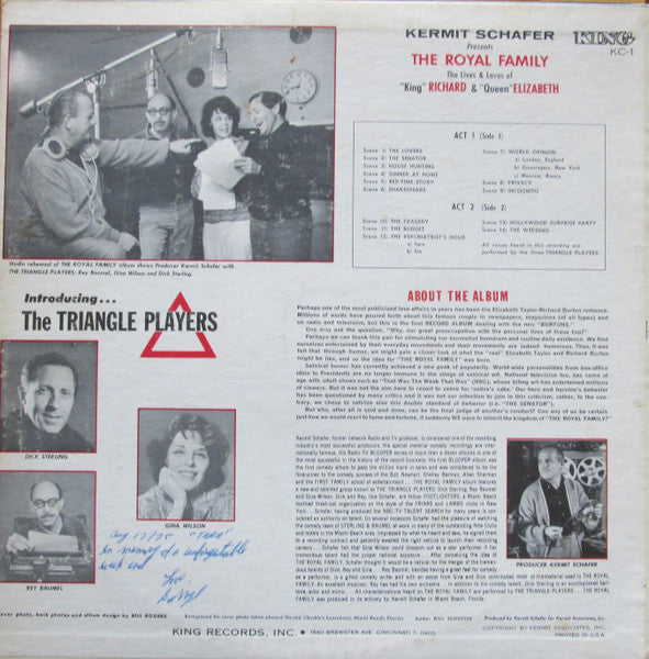 Kermit Schafer, The Triangle Players : The Royal Family - The Lives And Loves Of King Richard & Queen Elizabeth (Burton & Taylor) (LP, Album, Mono)