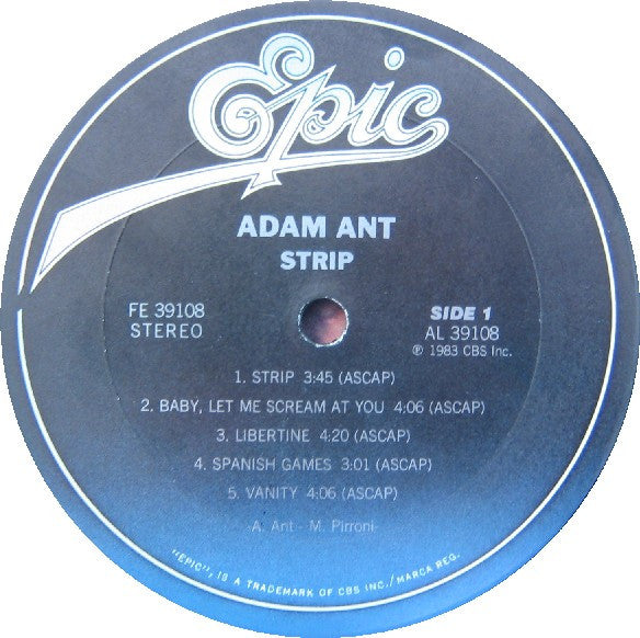 Adam Ant : Strip (LP, Album, Car)